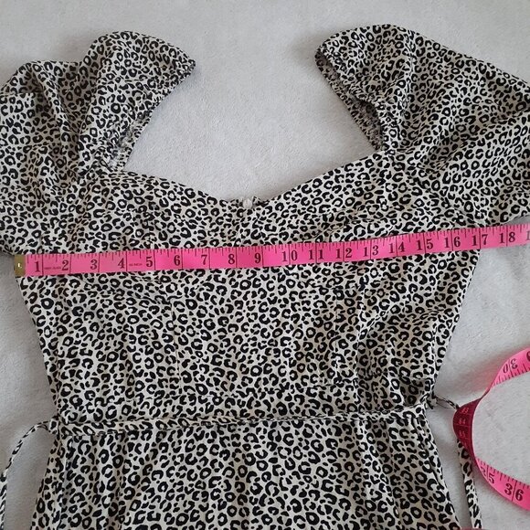 ASOS Women's Size 6 (UK 10) Cream Animal Print Milkmaid Corset Mini Dress - Picture 13 of 16